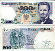 *200 Zlotych Poľsko 1986-88, P144c UNC - Kliknutím na obrázok zatvorte -